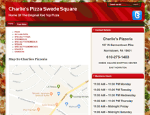Tablet Screenshot of pizzacharlies.com
